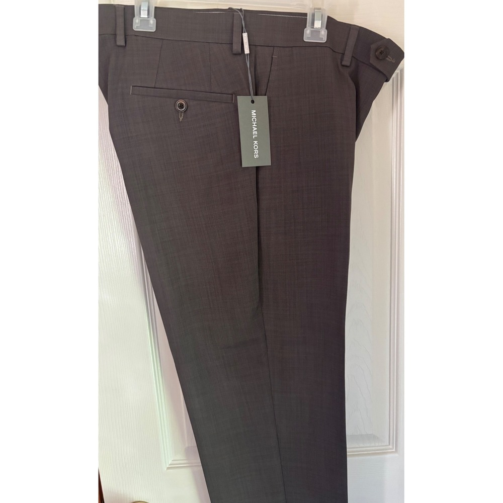 Michael Kors Monroe Dress Pants Mens 32x30 Light Brown Stretch Performance NEW - Picture 5 of 11